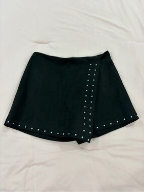 Black Studded Mini Skort